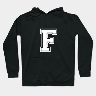 Initial Varsity Style Letter F Design Hoodie